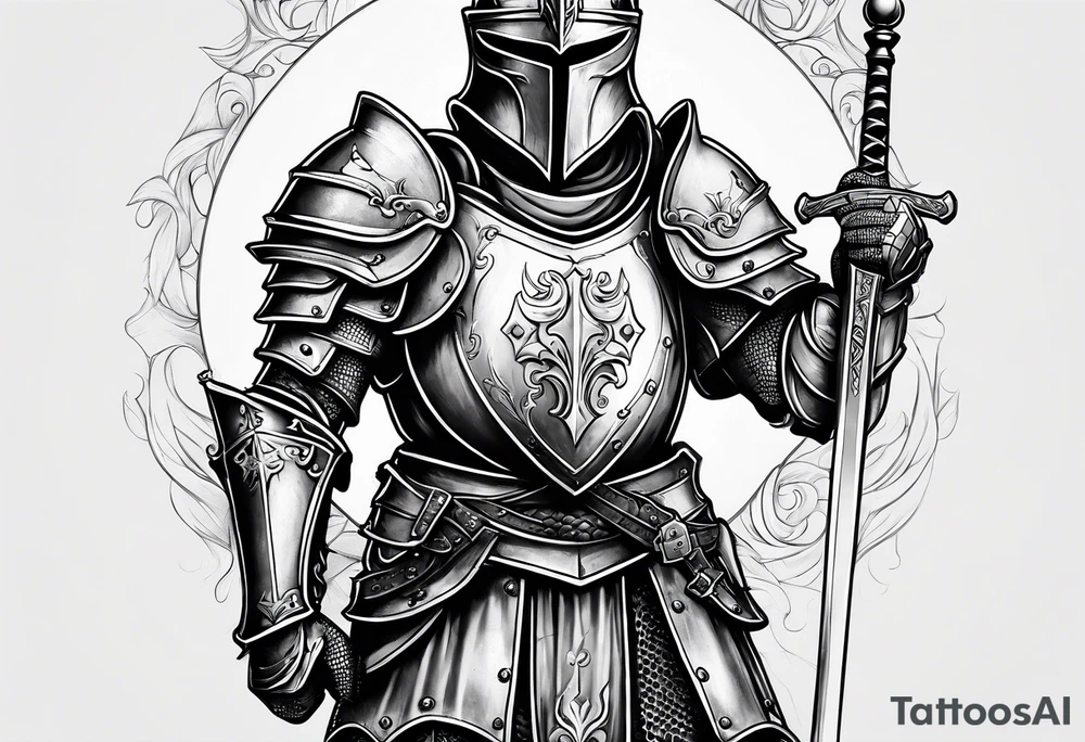knight with heavy armor tattoo idea