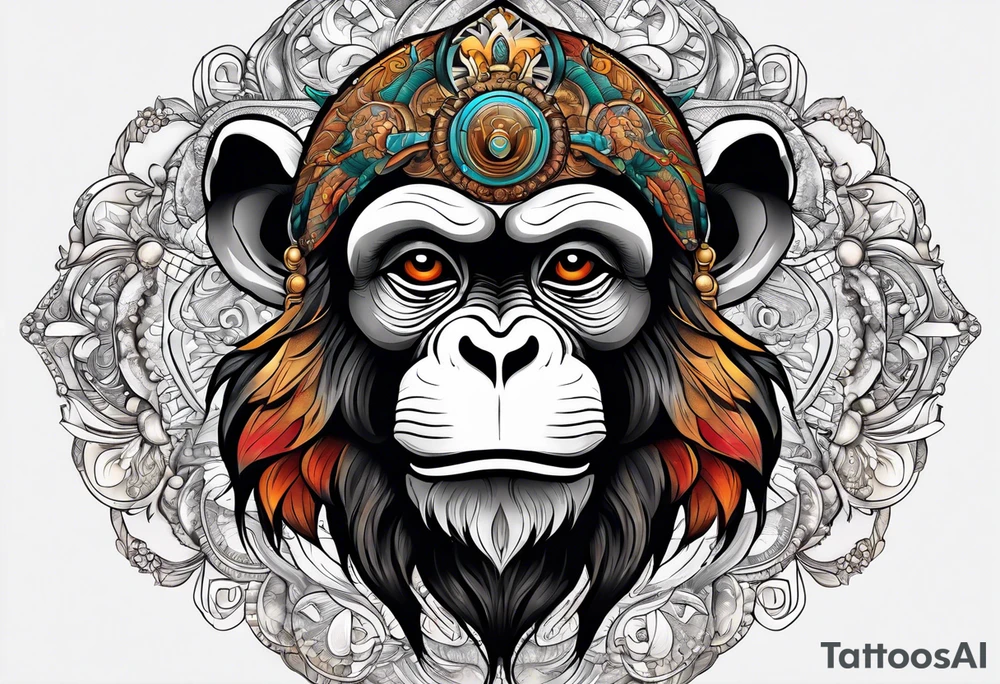zodiac monkey with full body tattoo idea