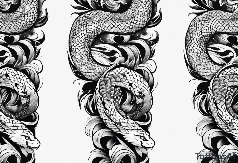 snake arm sleeve tattoo tattoo idea