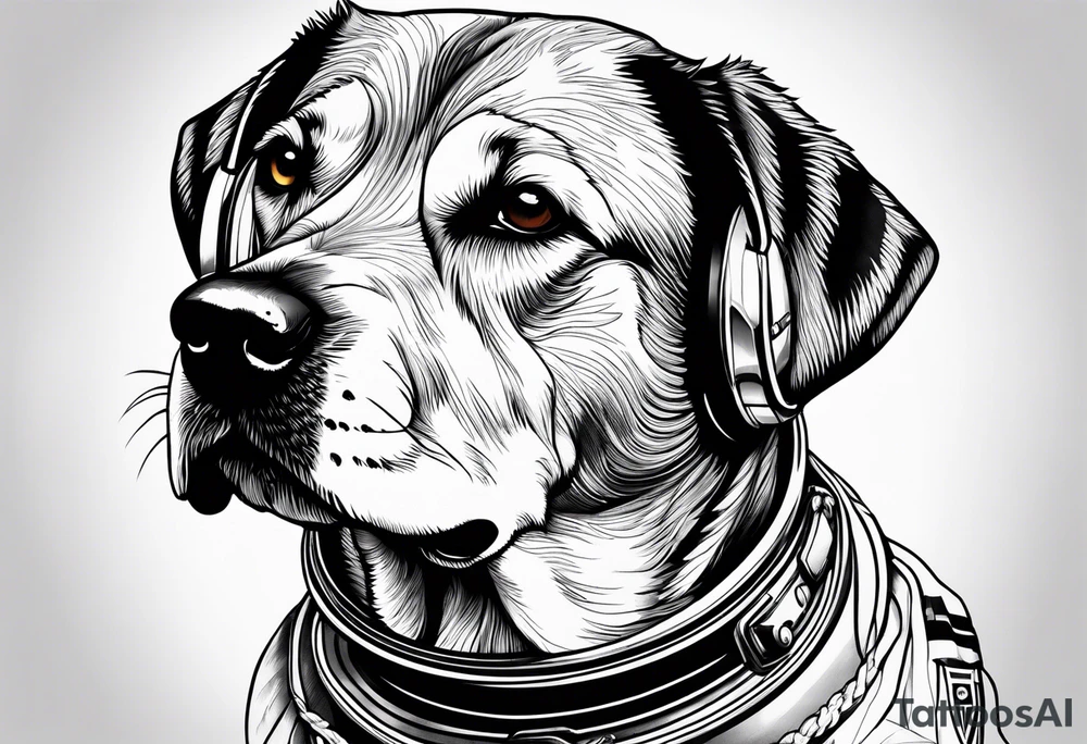 dog in space tattoo idea