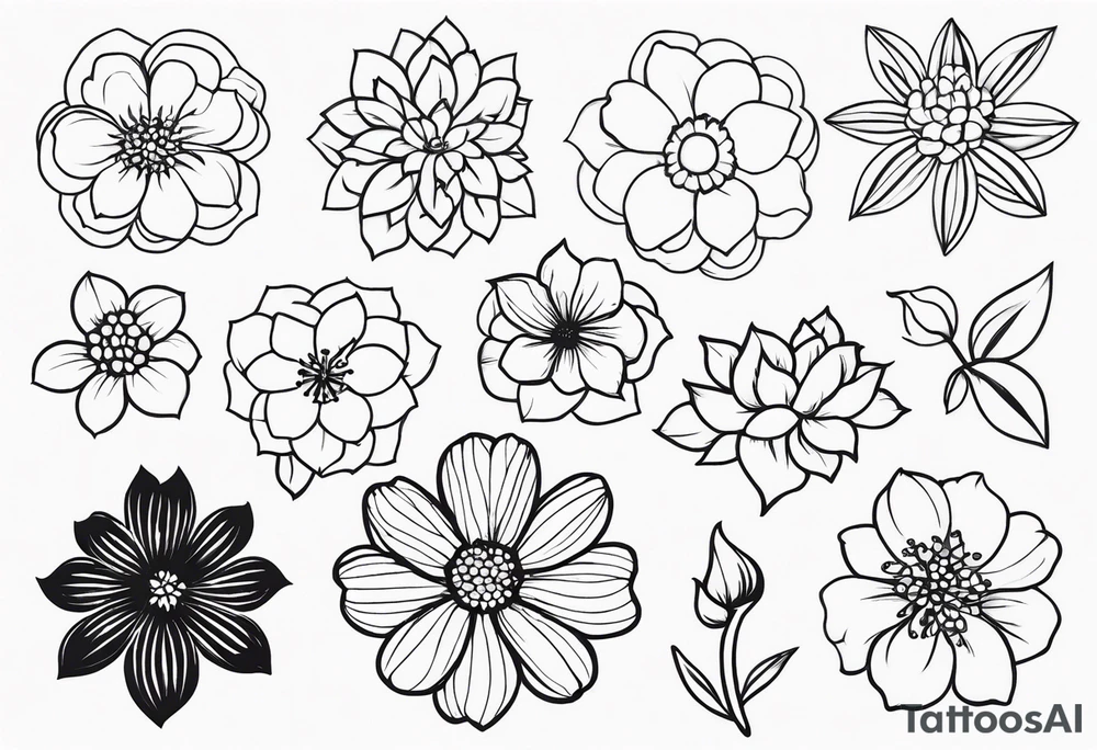 December flower
March flower
September flower
March flower
May flower
June flower tattoo idea