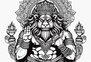 Narasimha holding God laxmi tattoo idea