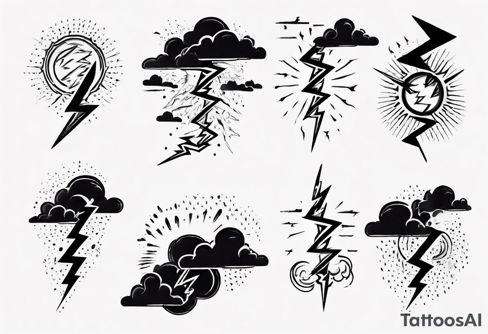 lightning from cloud tattoo idea