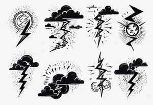 lightning from cloud tattoo idea