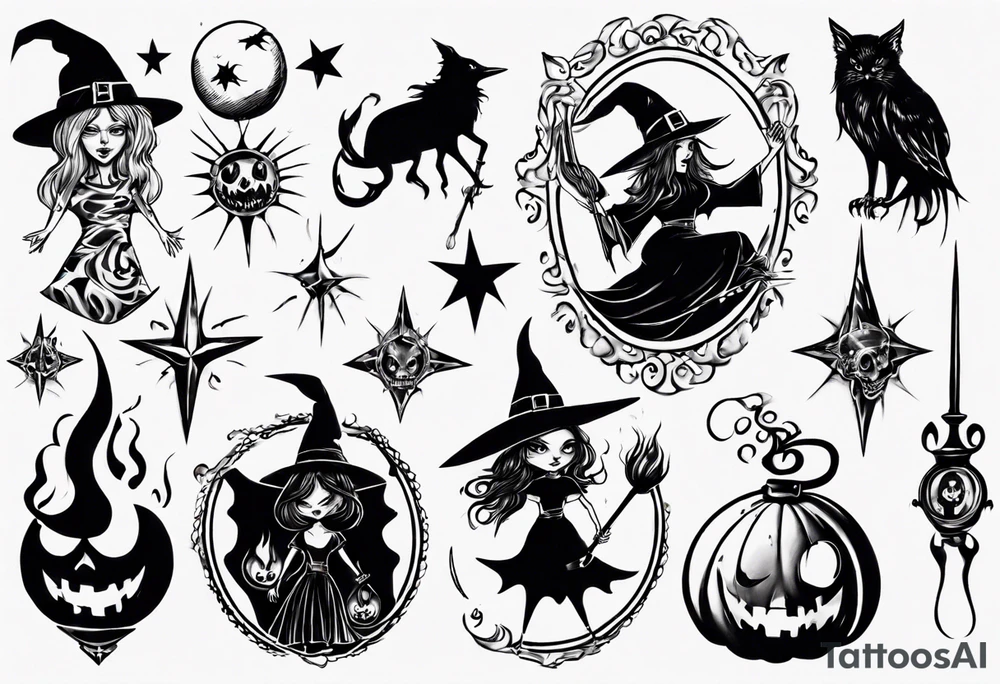 a witch launched fireball tattoo idea