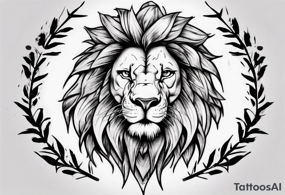 wild king lion tattoo idea