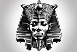 Black pharaoh skull realistic tattoo idea