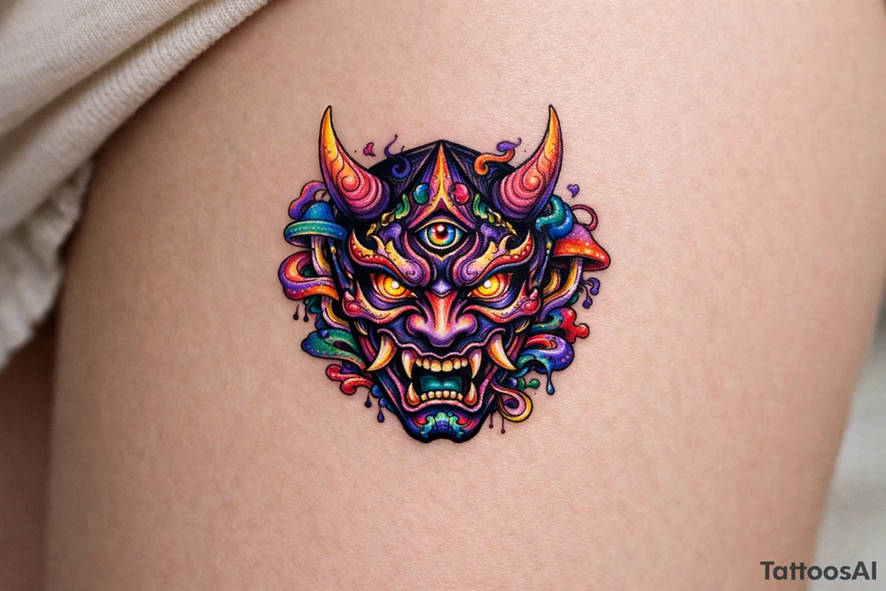 large hannya mask tattoo idea