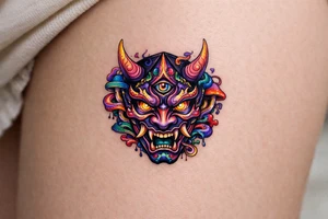 large hannya mask tattoo idea