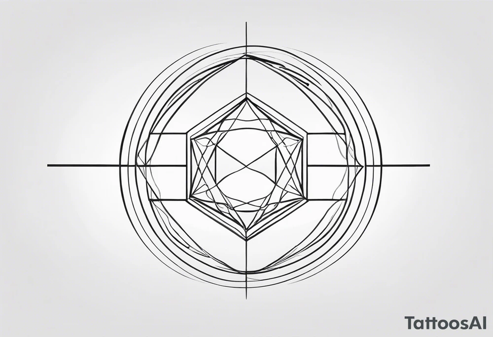 I'd like a minimalist geometric tattoo design symbolizing balance in life.  The design should be abstract. I'm open to various geometric shapes and patterns, but prioritize a harmonious and balanced overall look. tattoo idea