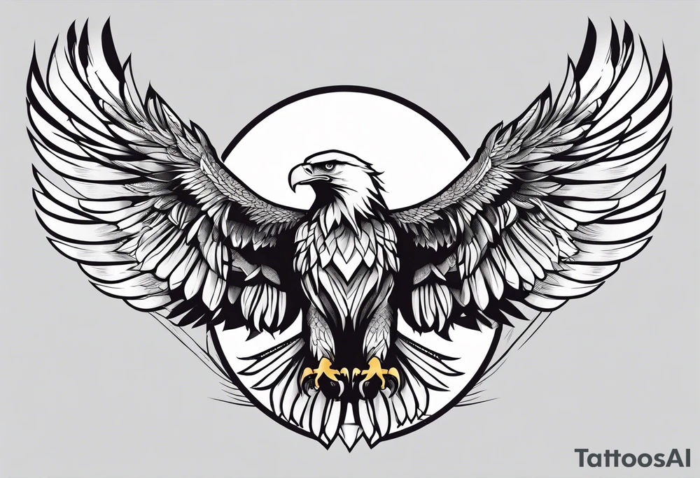 eagle full body fly vector tattoo idea