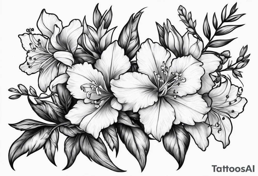 Larkspur with a bow tattoo idea