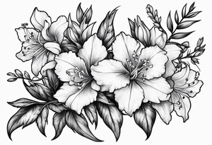 Larkspur with a bow tattoo idea