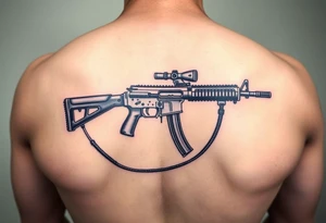 Pin up with ak 47 and a uzi tattoo idea