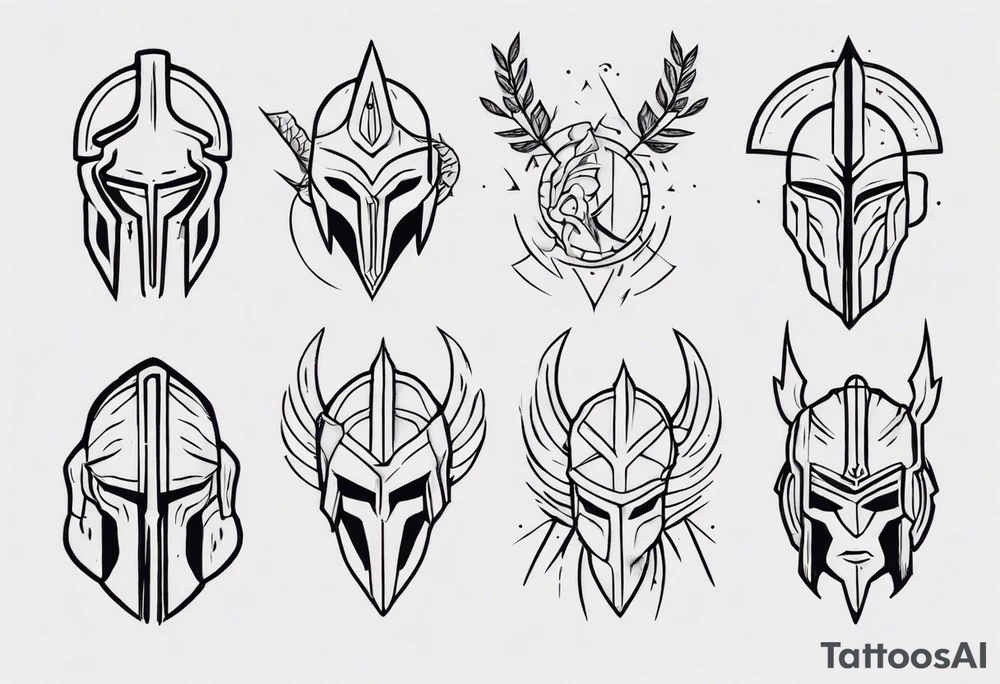minimalist spartan 
fine-linework tattoo idea