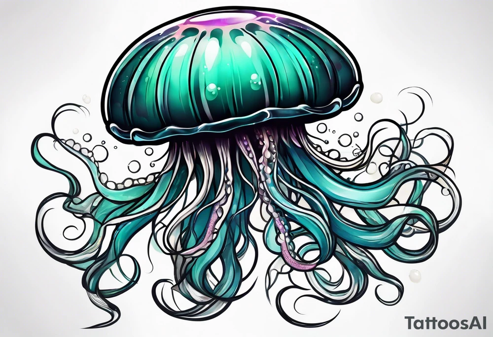 jelly fish with minimum number of tentacles tattoo idea