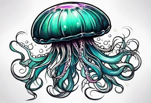jelly fish with minimum number of tentacles tattoo idea