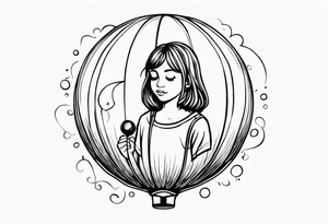 Sally holding a ballon with jack skellignton's face tattoo idea