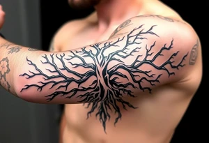 Tree roots tattoo idea