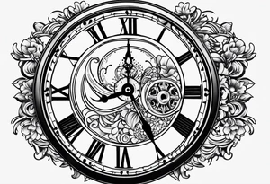 simple 
pocket watch tattoo drawing for men tattoo idea