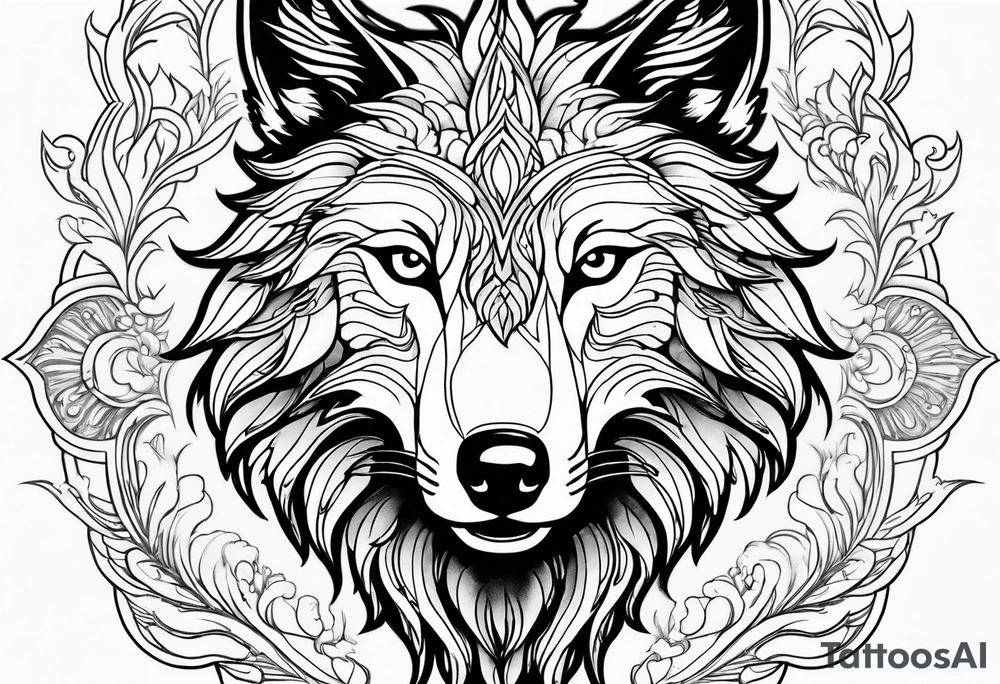Wolf as a Phoenix tattoo idea