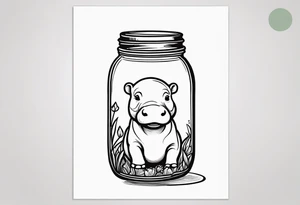 Baby hippo Mason jar tattoo idea