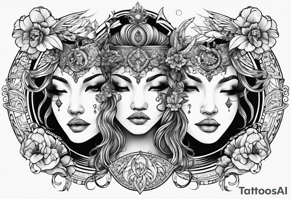Gemini zodiac sign tattoo idea