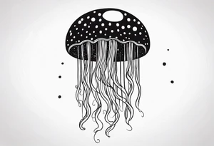 Small jellyfish, stylized, spotted top tattoo idea