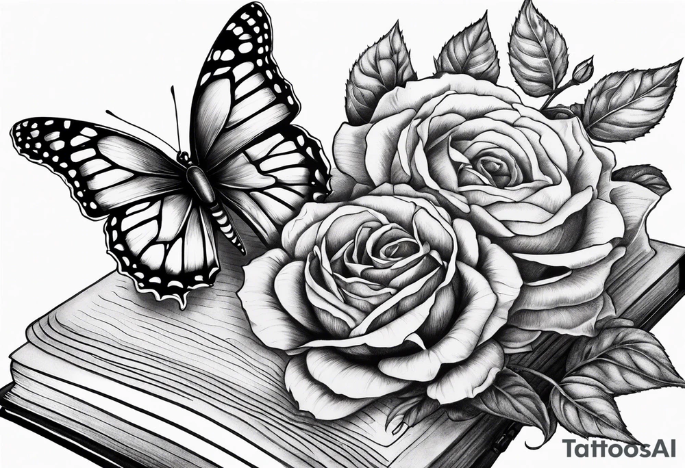 Book, sunflower, camera, butterfly, flower rose tattoo idea Book, sunflower, camera, butterfly, flower rose tattoo idea