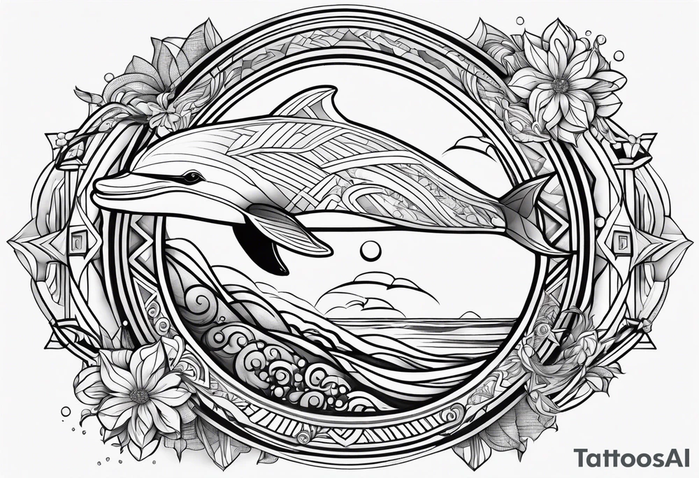 Aquarius dolphin tattoo idea