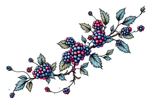 American traditional style Blackberry vine to wrap around an arm tattoo idea