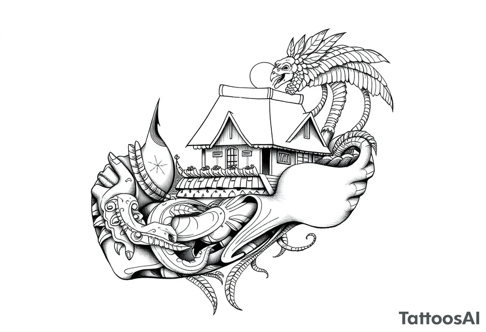 Polynesian tribal noah’s ark tattoo tattoo idea