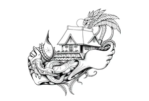 Polynesian tribal noah’s ark tattoo tattoo idea