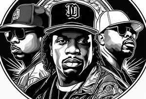 eazy e, dr dre and ice cube tattoo idea