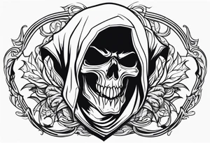 Scary reaper smiling tattoo idea