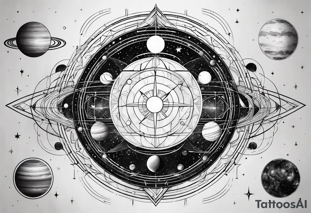 geometric representation of the solar system tattoo idea