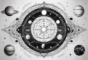 geometric representation of the solar system tattoo idea
