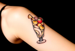a mai tai in a rocks glass with lots of garnishes tattoo idea