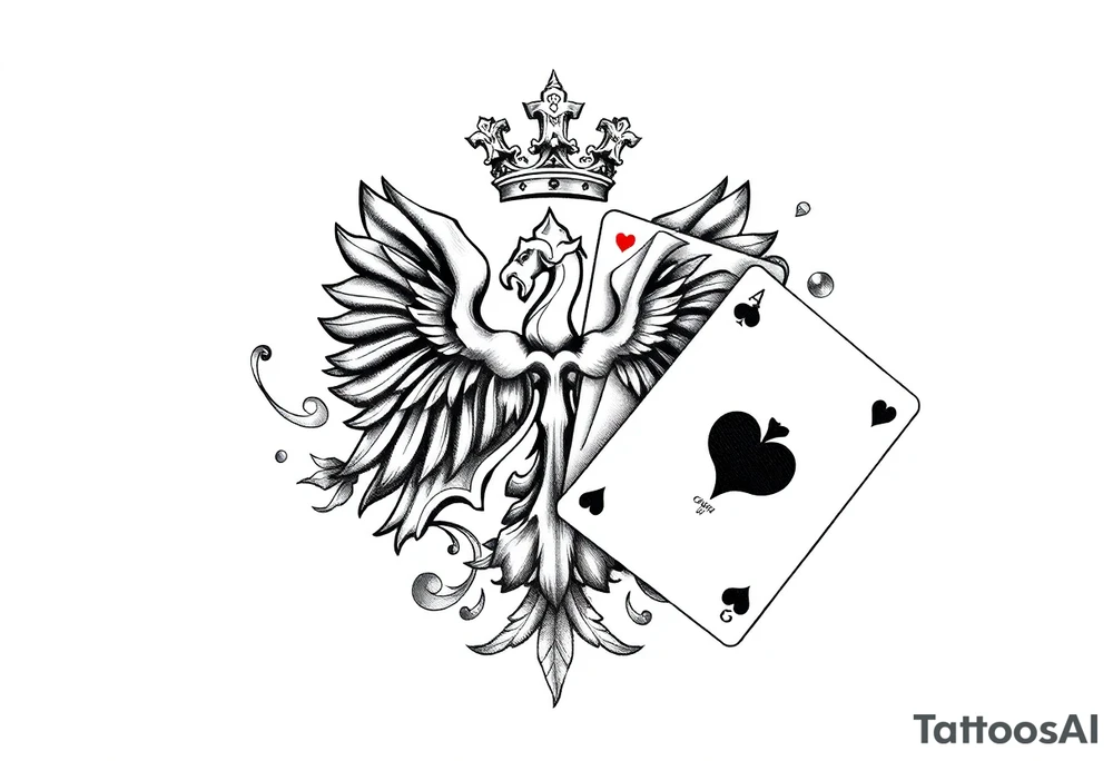 Poland symbol and poker cards Add casino money to it. tattoo idea