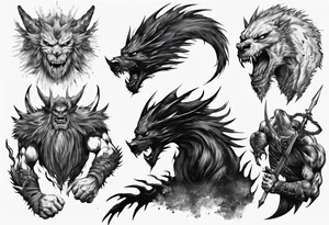 Berserk beast of darkness tattoo idea