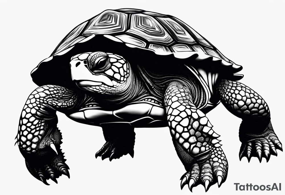 funny turtle tattoo idea
