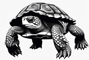 funny turtle tattoo idea