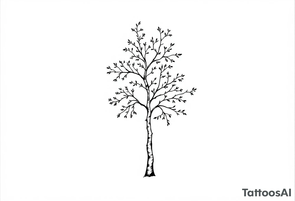 small birch tree tattoo idea