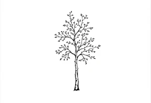 small birch tree tattoo idea