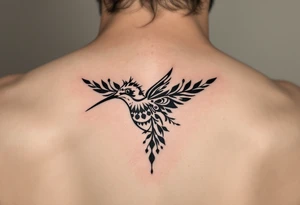 small hummingbird with indigenous style tattoo idea