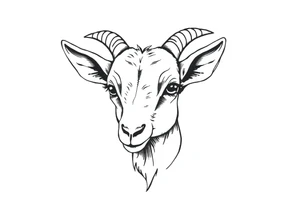 cute goat face tattoo idea