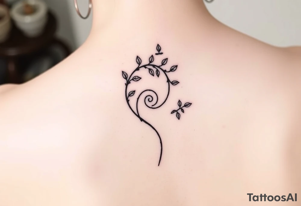 Small spiral
 firn plant moving clockwise tattoo idea