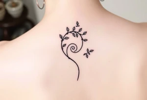 Small spiral
 firn plant moving clockwise tattoo idea