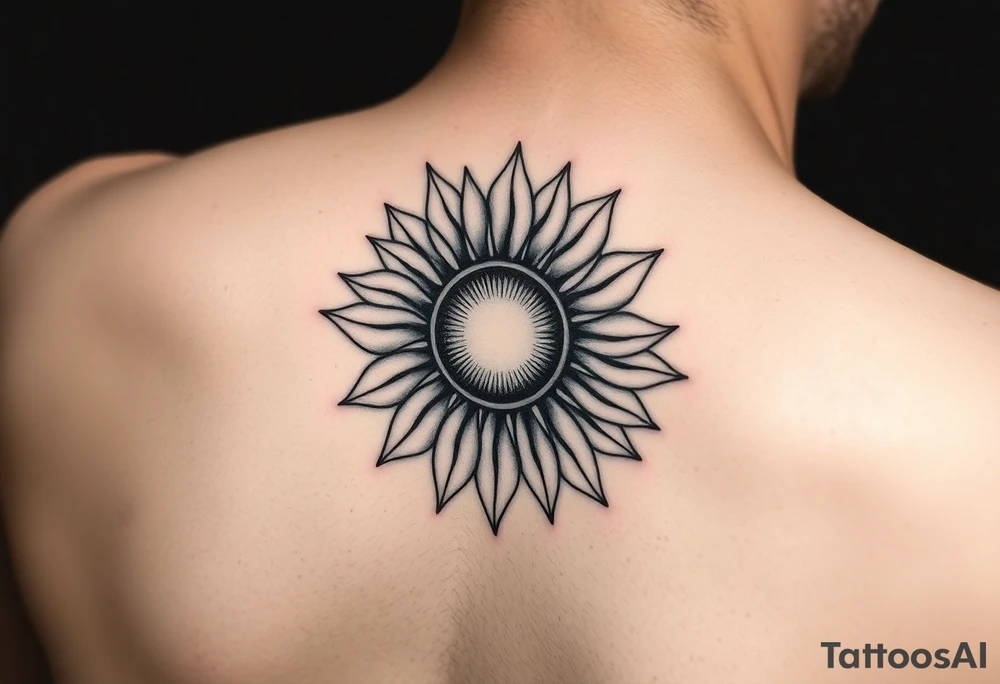 Sunflower, sun tattoo that will "shine" on another small tattoo right above my elbow tattoo idea