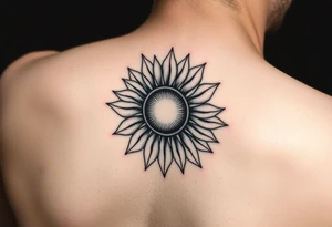 Sunflower, sun tattoo that will "shine" on another small tattoo right above my elbow tattoo idea